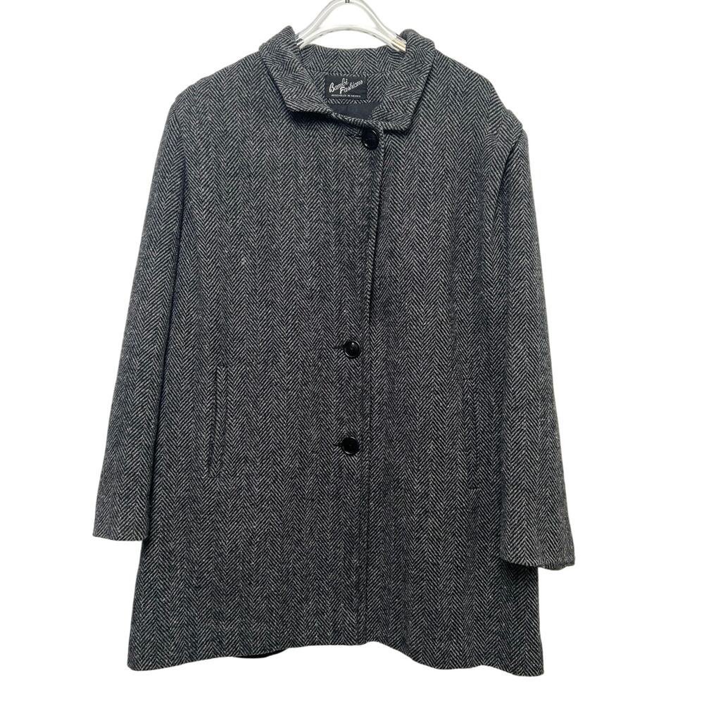 Vintage 60s Bambi Fashions Herringbone A-Line/Mod/Swing Coat